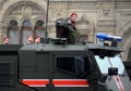 Soldiers of the military police on an armored truck KAMAZ-63968 ` Typhoon-K` Royalty Free Stock Photo